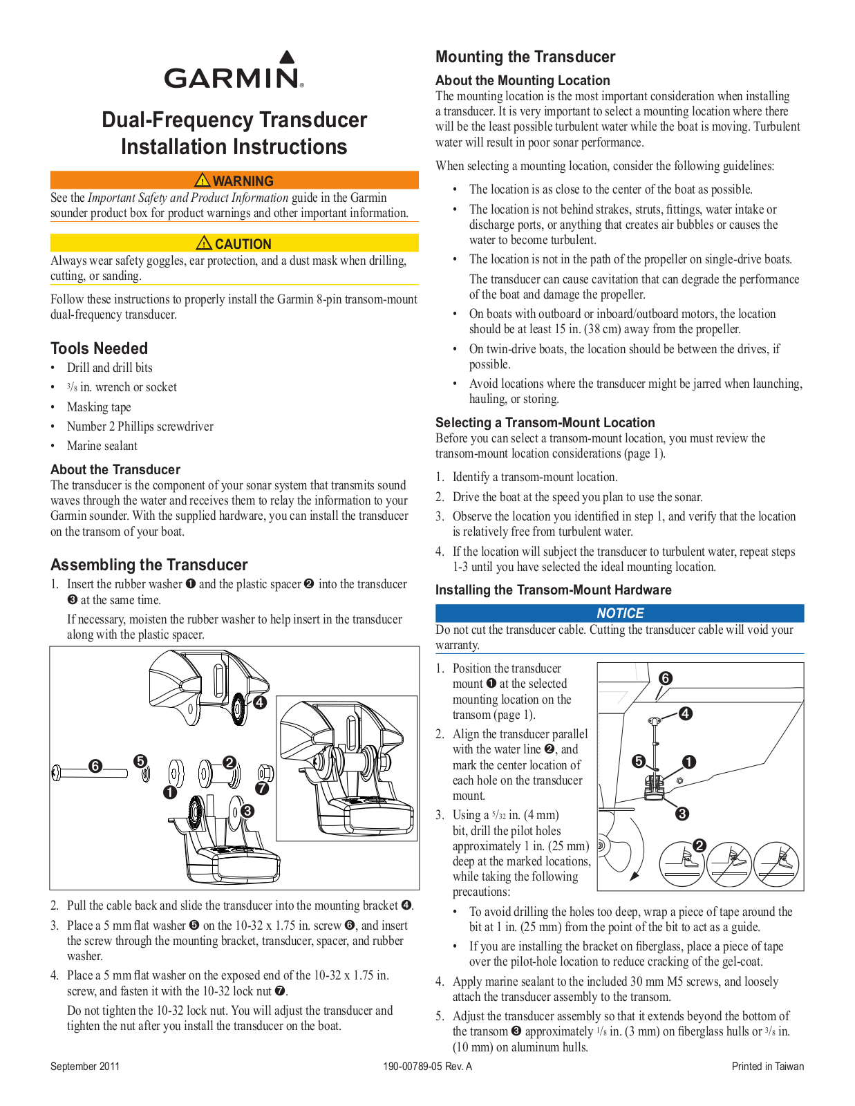 Garmin Dual Frequency Installation Instructions