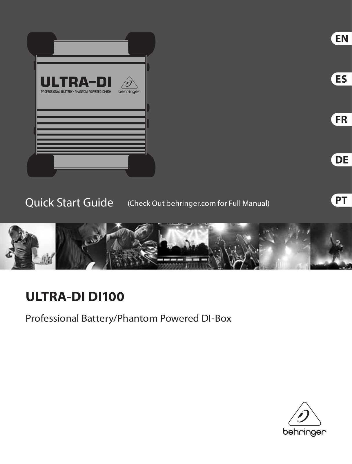 Behringer DI100 Quick Start Guide