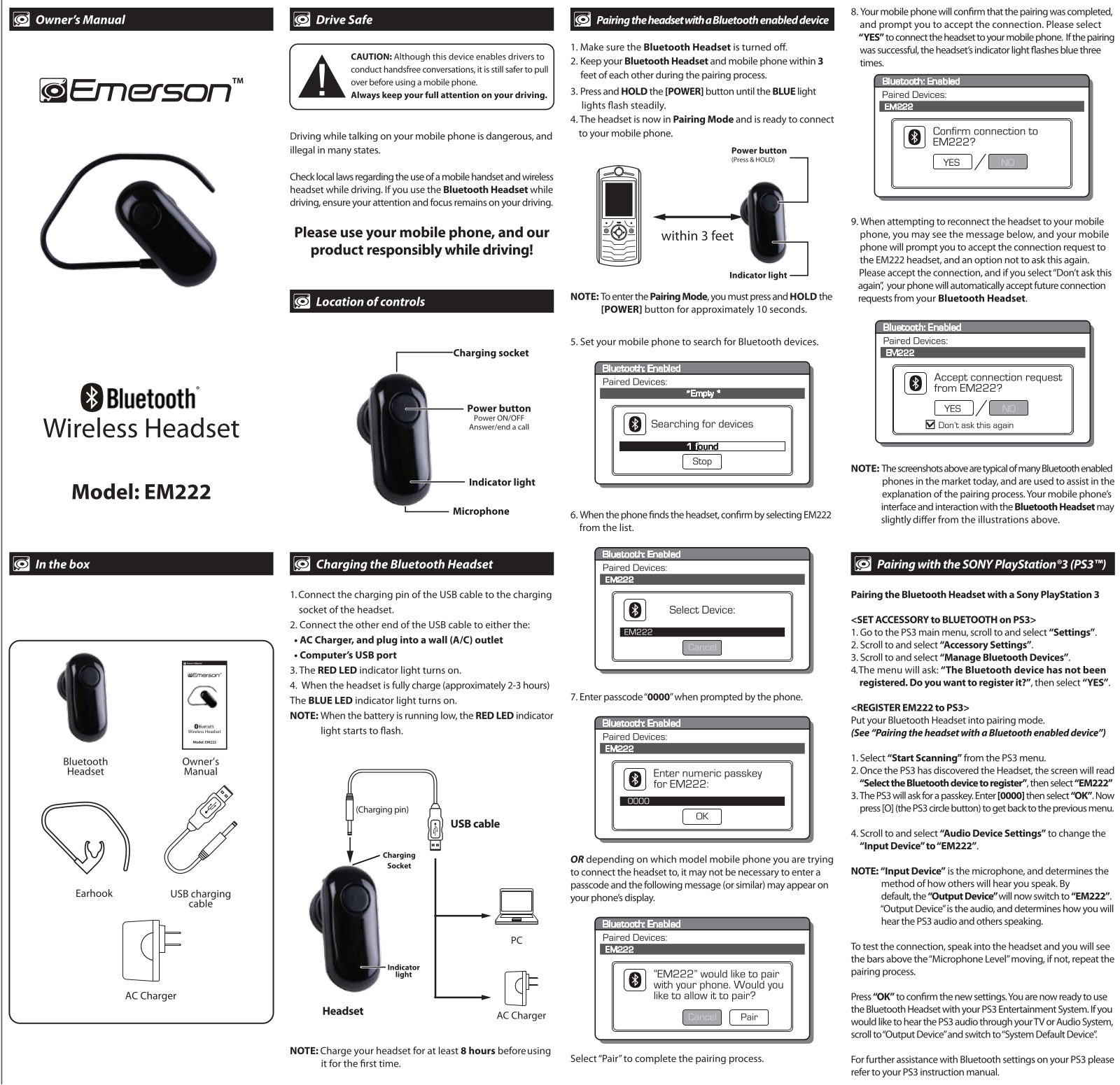 Emerson EM222 User Manual