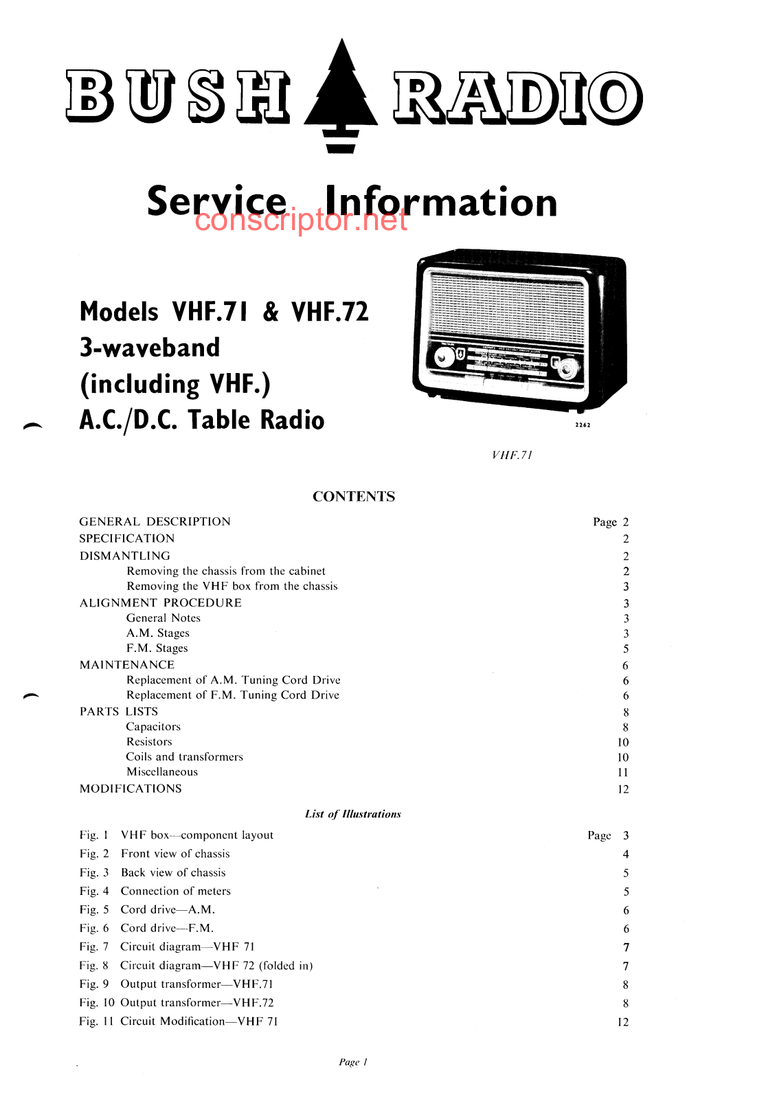 Buch VHF.71, VHF.72 Service manual