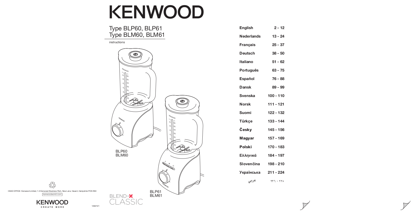 KENWOOD BLM 600SI, BLM 610SI User Manual