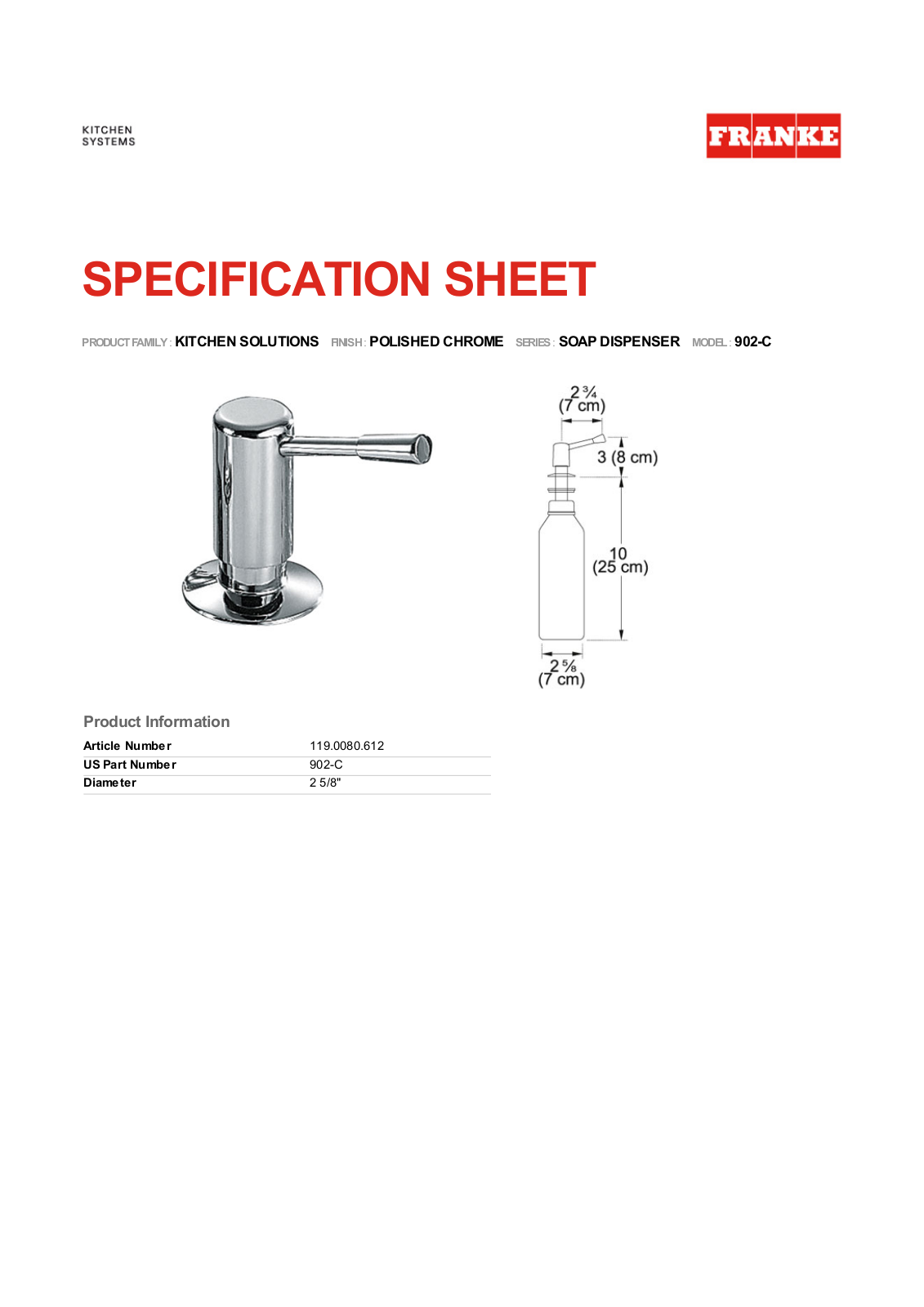 Franke Foodservice 902-C User Manual