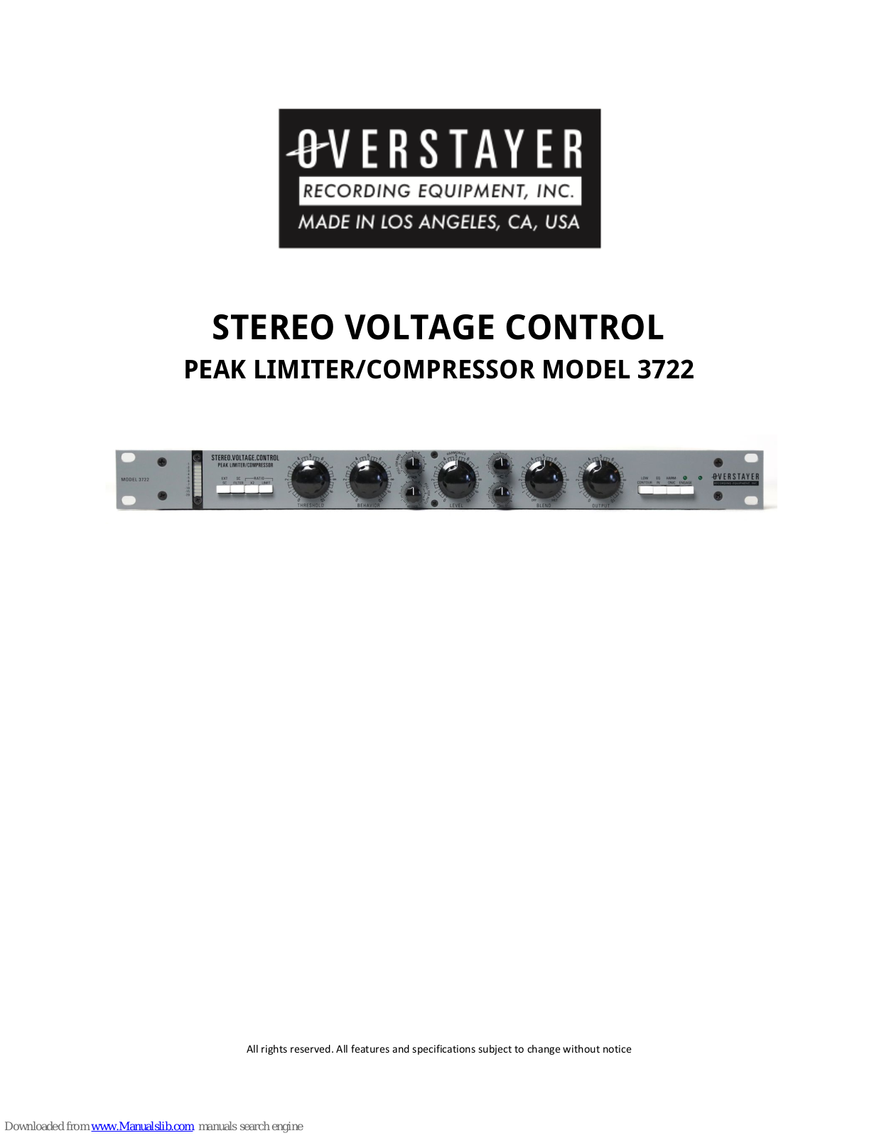 Overstayer 3722 User Manual