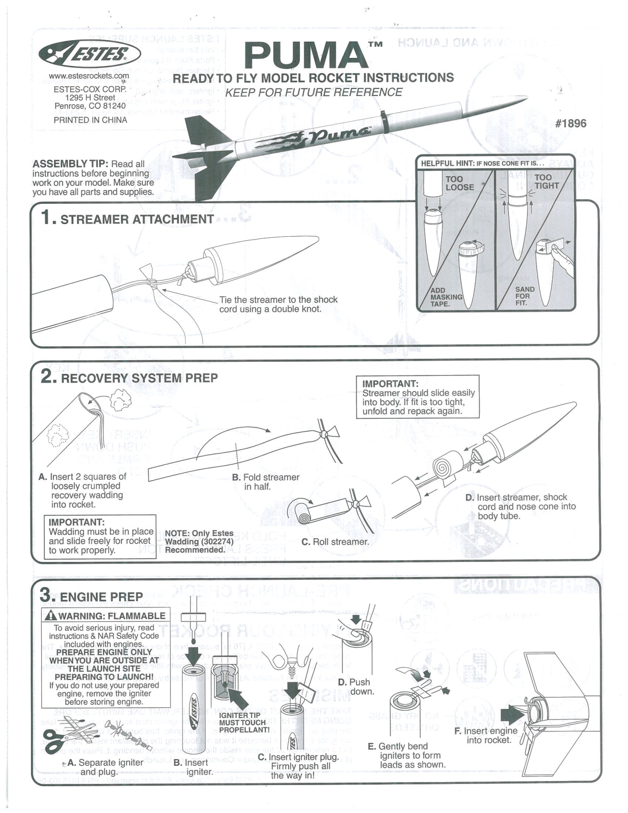 ESTES Puma User Manual