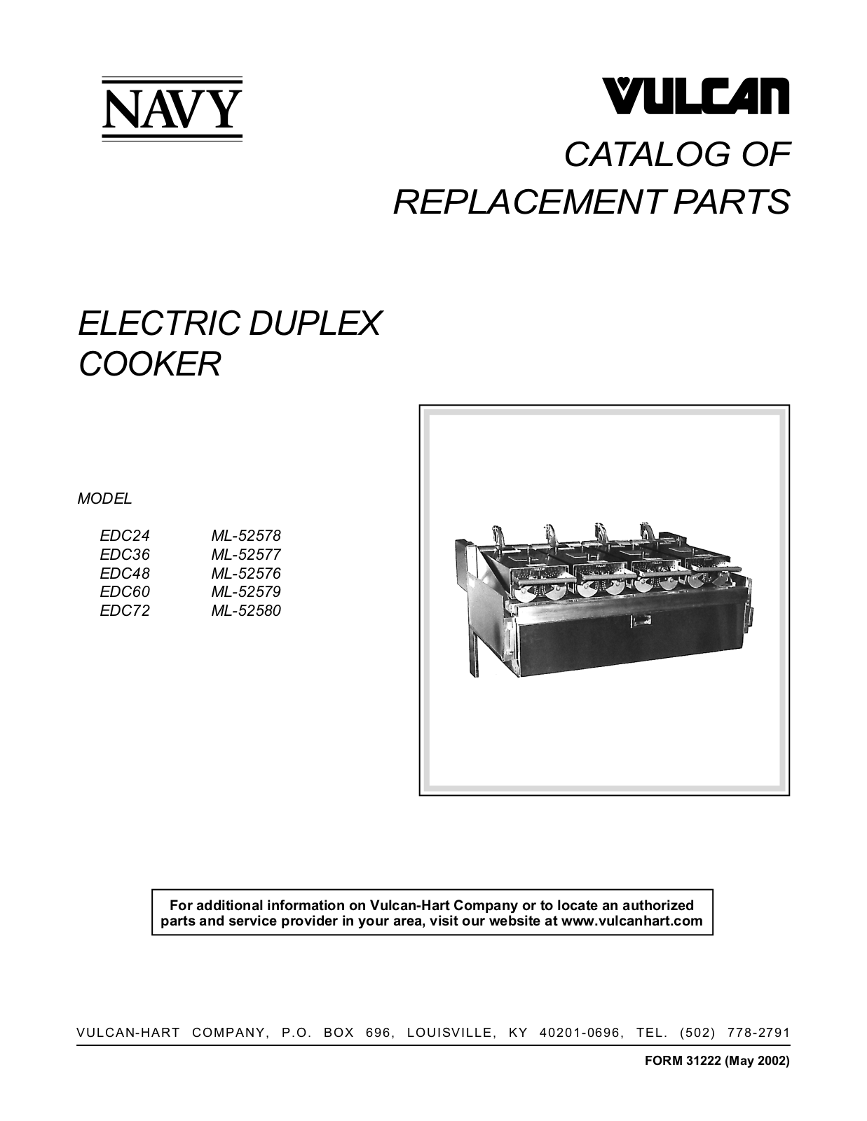 Vulcan EDC24 Parts List