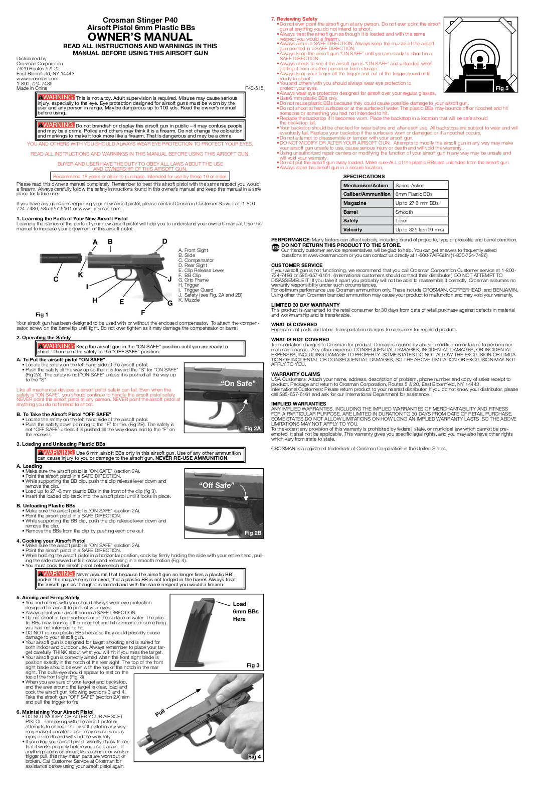 Crosman ASP40C User Manual