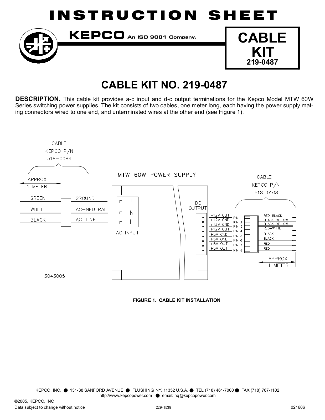 KEPCO KIT 219-0487 User Manual