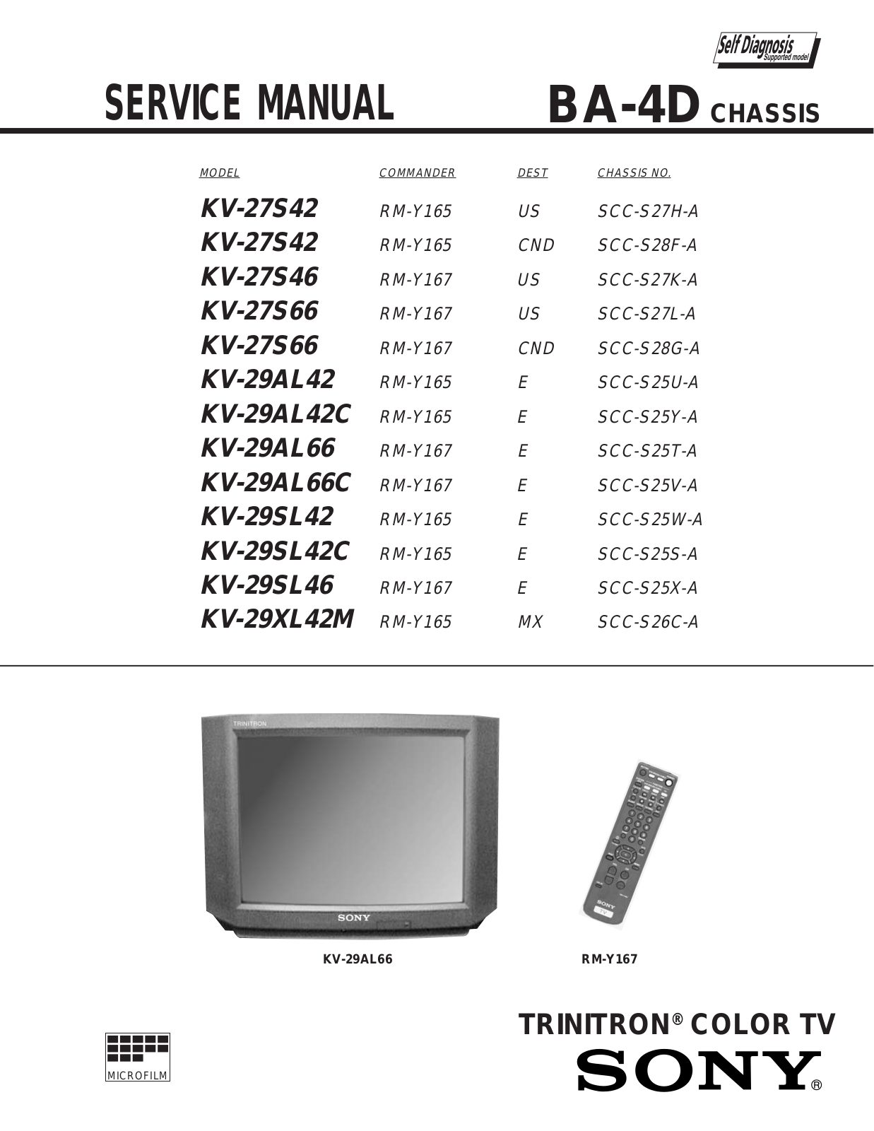 Sony KV-27S42, KV-27S46, KV-27S66, KV-29AL42, KV-29AL42C Service Manual