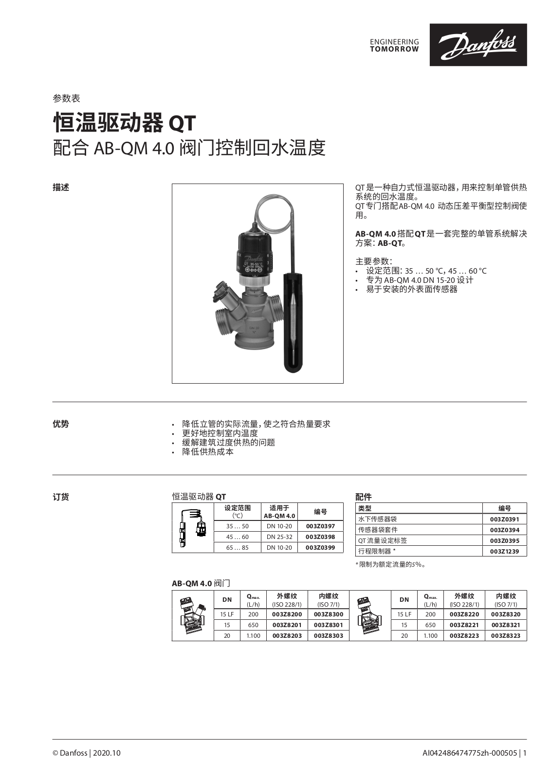 Danfoss QT Data sheet