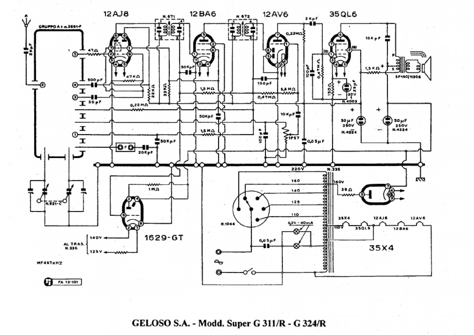 Geloso g311r, g324r schematic