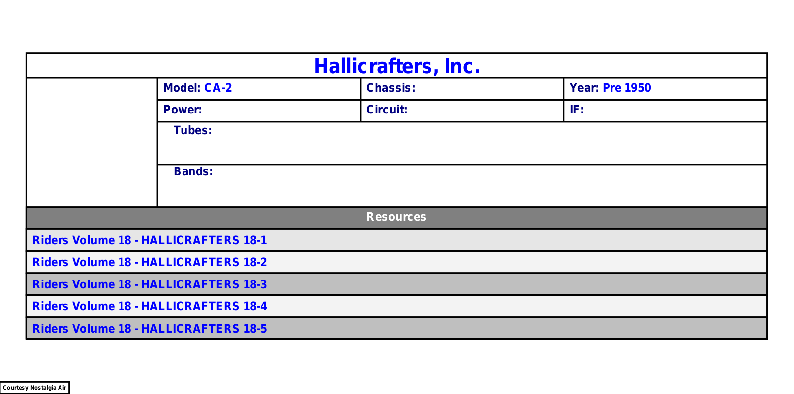 Hallicrafters ca 2 schematic