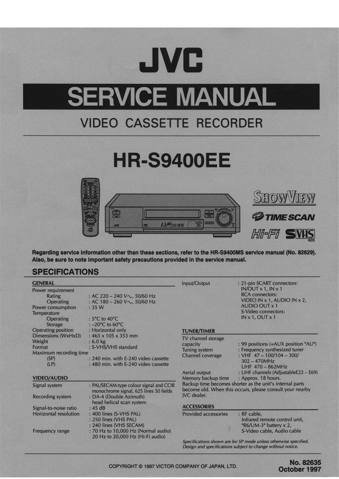 JVC HR-S9400EE Service Manual