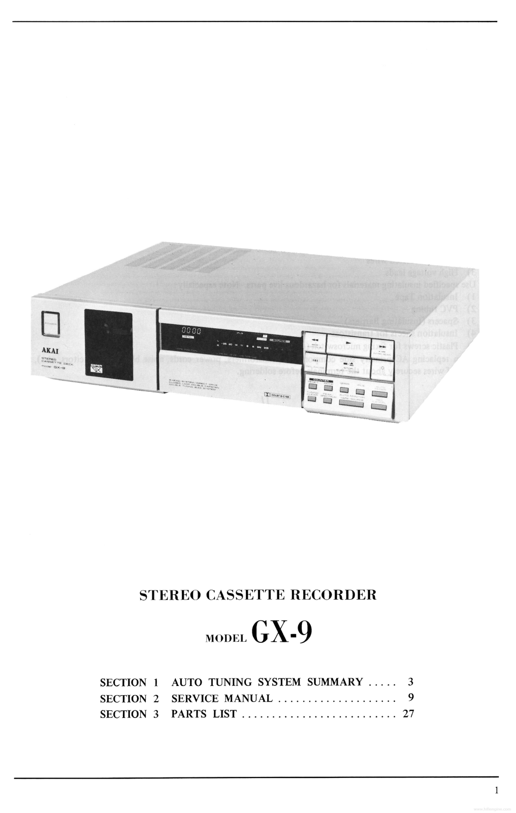 Akai gx-9 Service Manual