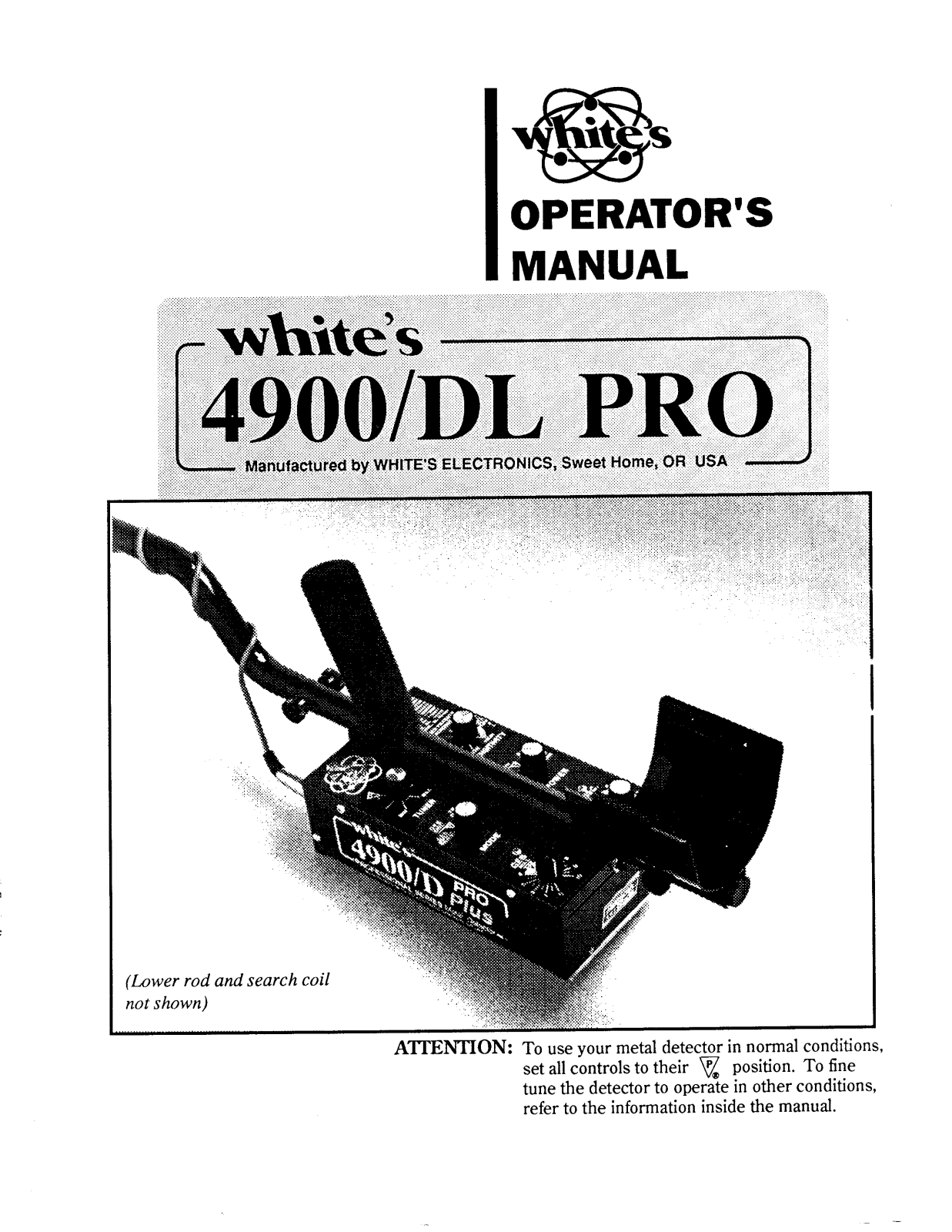 Whites Electronics CM 4900 DL PRO User Manual