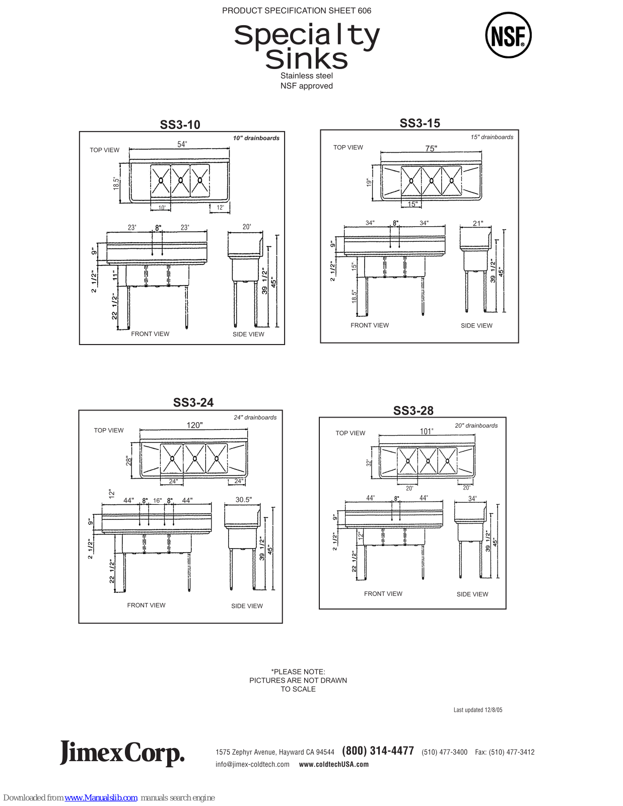 ColdTech SS3-10, SS3-15, SS3-24, SS3-28 Specifications