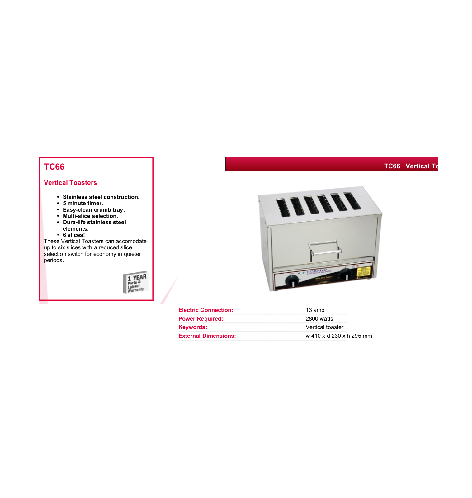 Valera TC66 DATASHEET