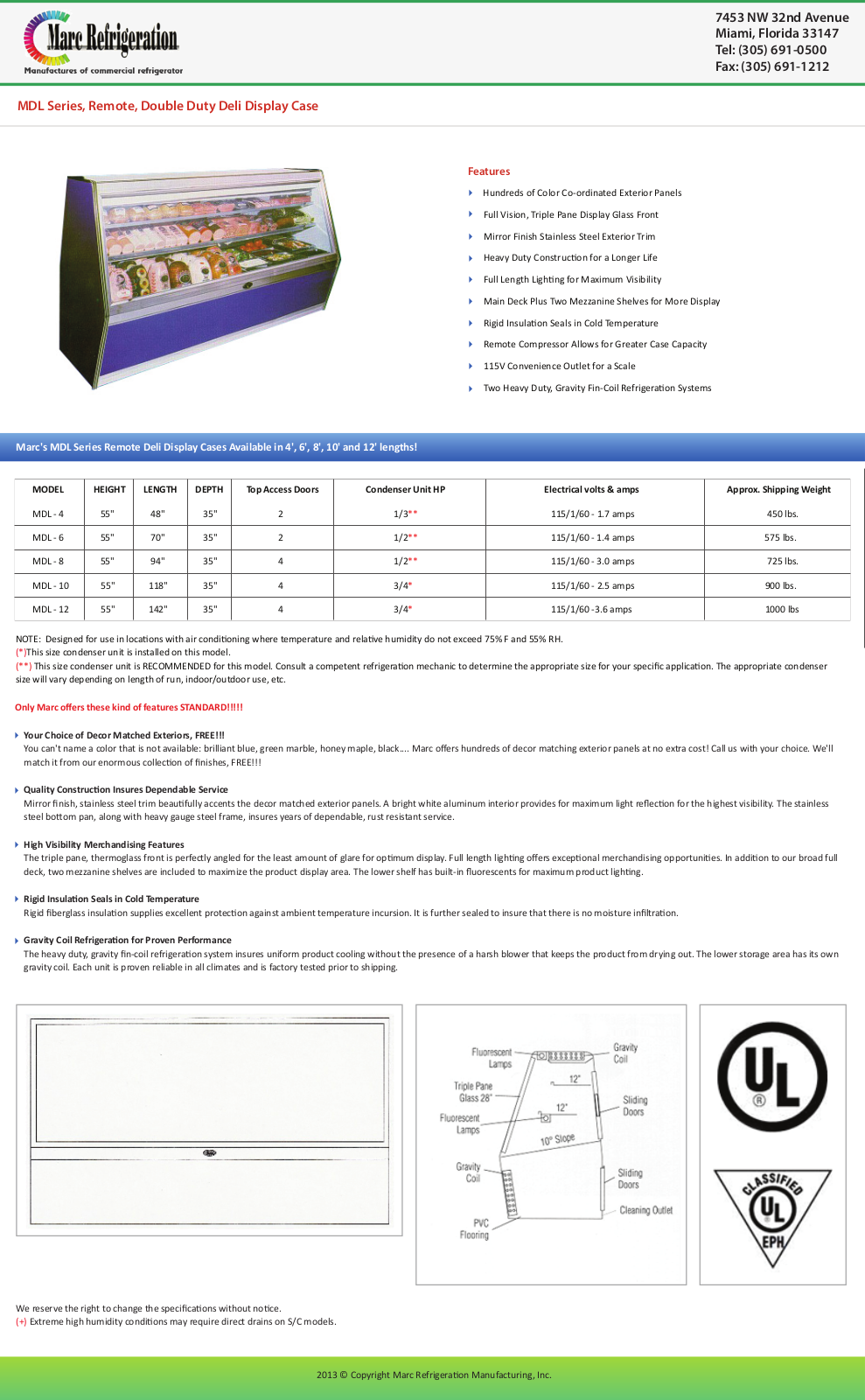 Marc Refrigeration MDL-12 User Manual