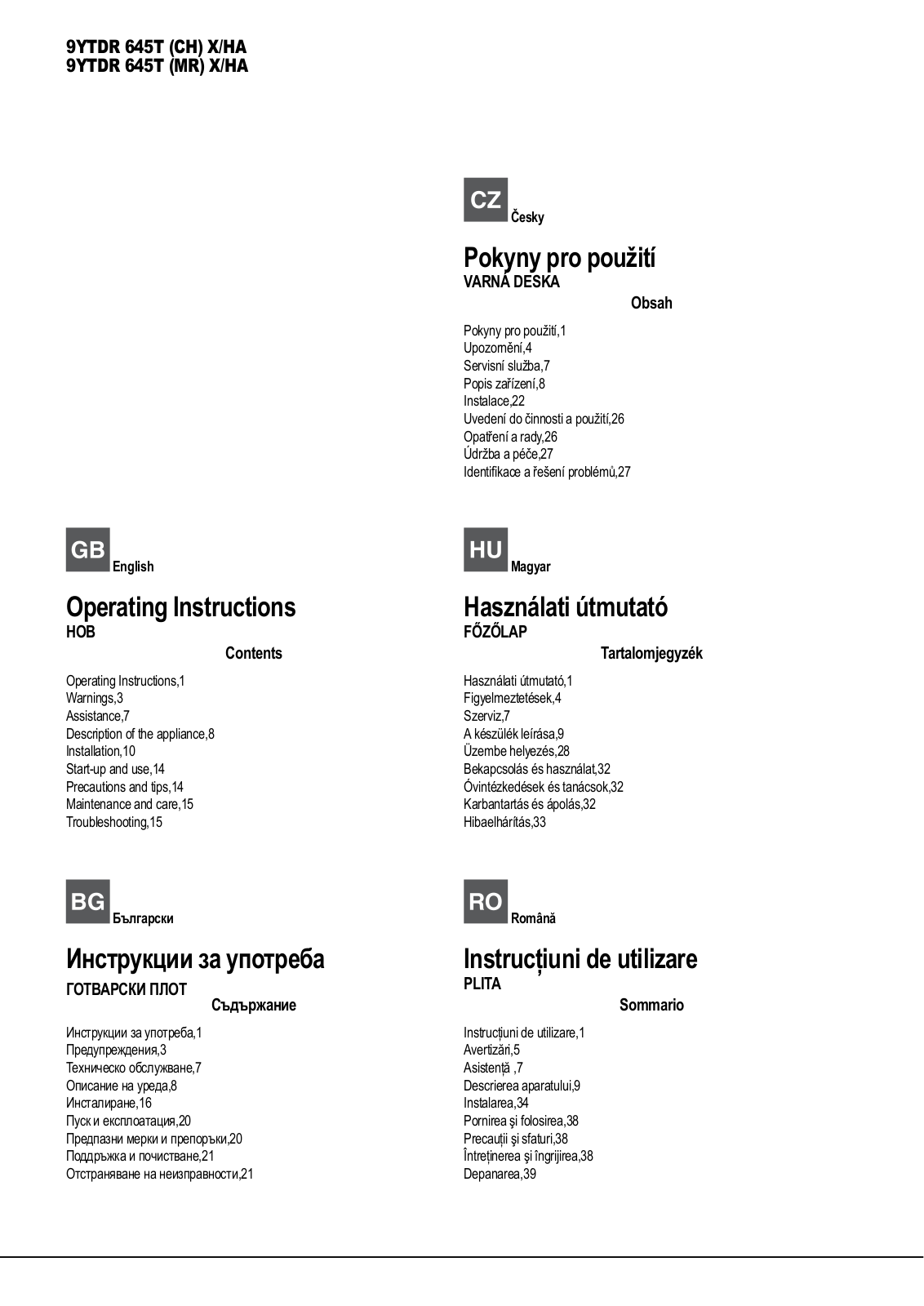 Hotpoint 9YTDR 645T User Manual