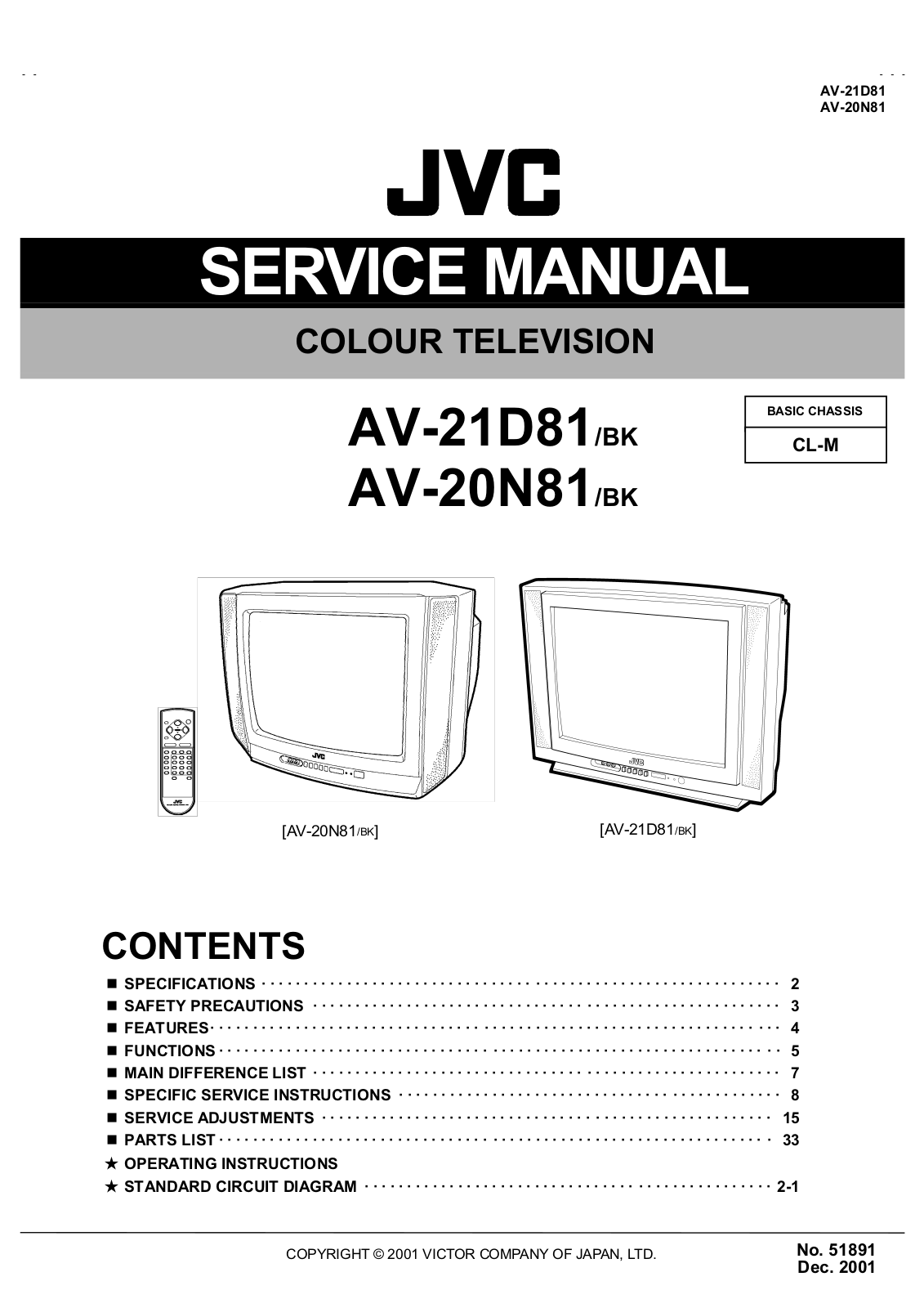 JVC AV-20N81-BK, AV-21D81-BK Service Manual