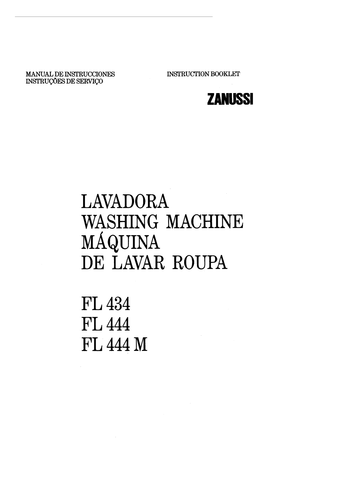 Zanussi fl434, fl444, fl444m USER MANUAL