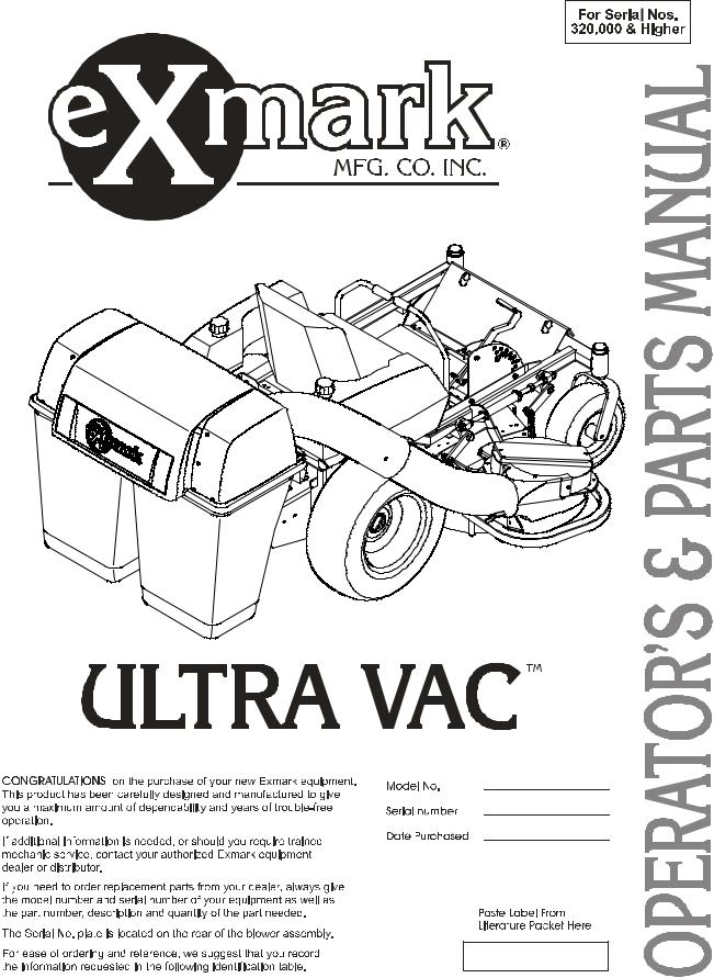 Exmark Ultra Vac User Manual