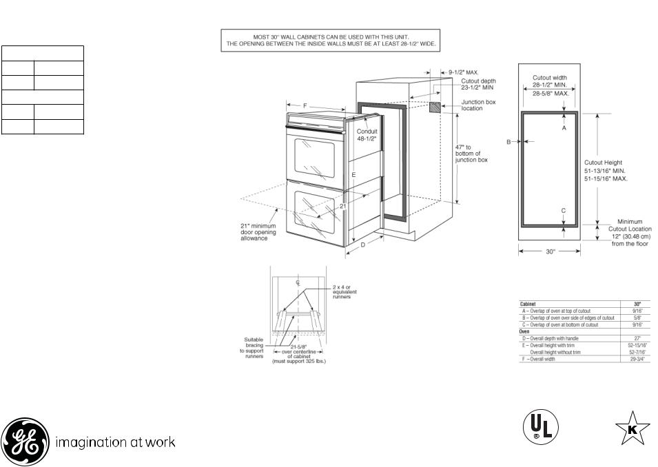 GE CT959STSS Specification Sheet