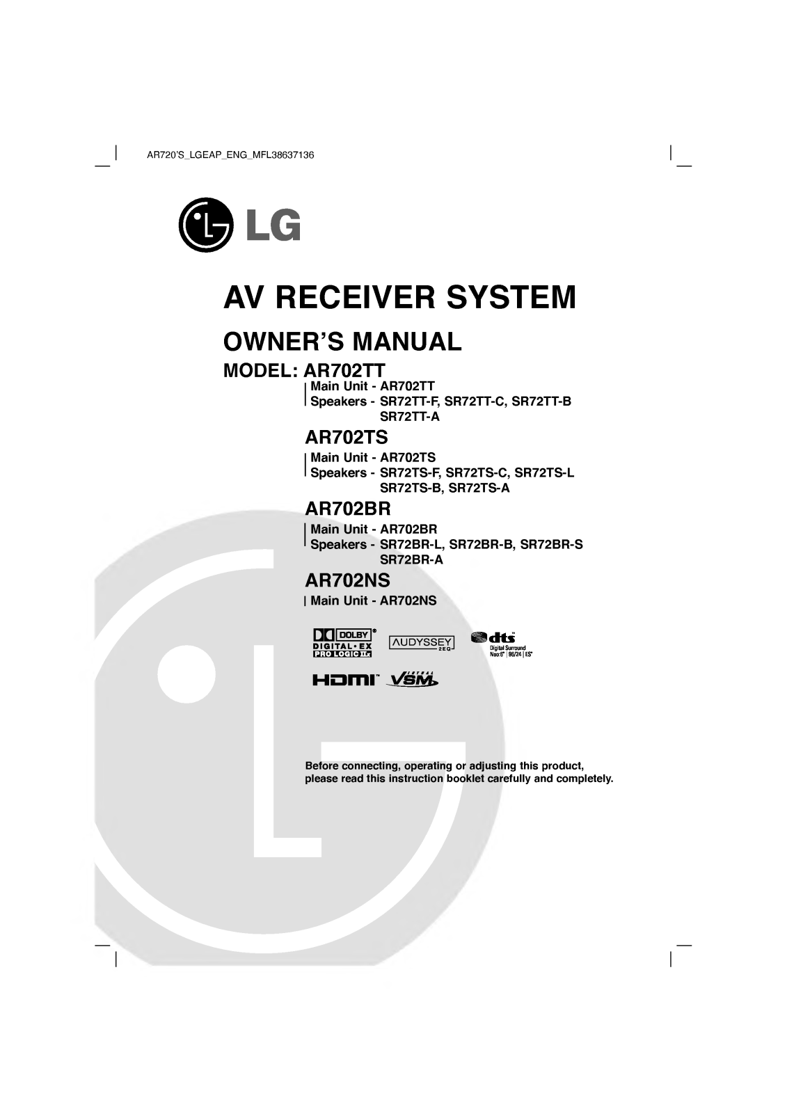 LG AR702BR-AD User Manual