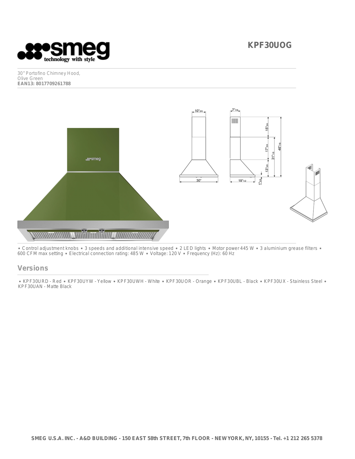 Smeg KPF30UOG User Manual