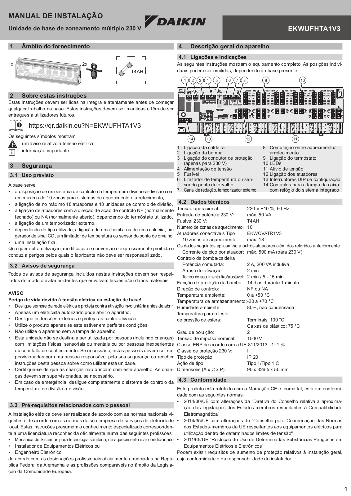 Daikin EKWUFHTA1V3 Installation manuals