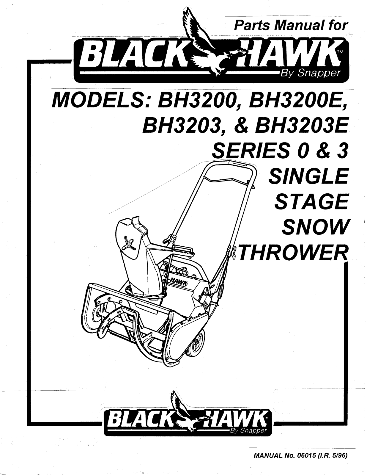 Snapper BH3200E, BH3200, BH3203 User Manual