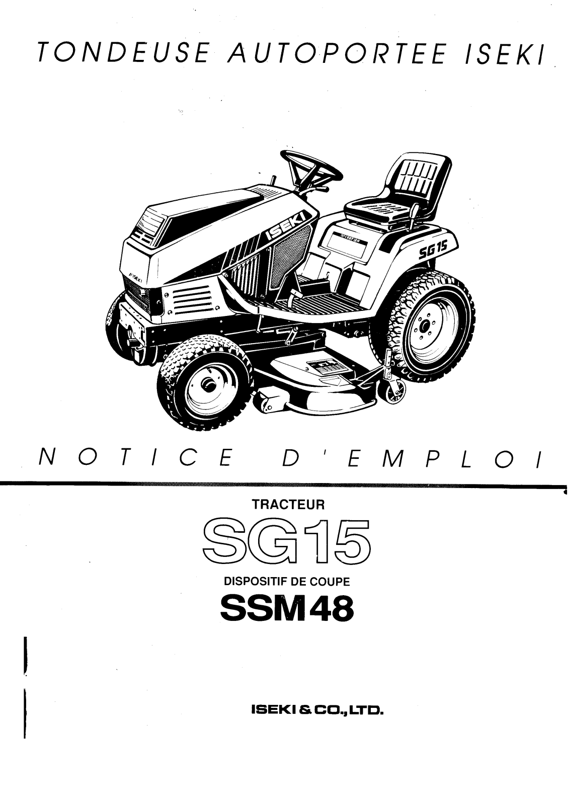 ISEKI SG15 User Manual