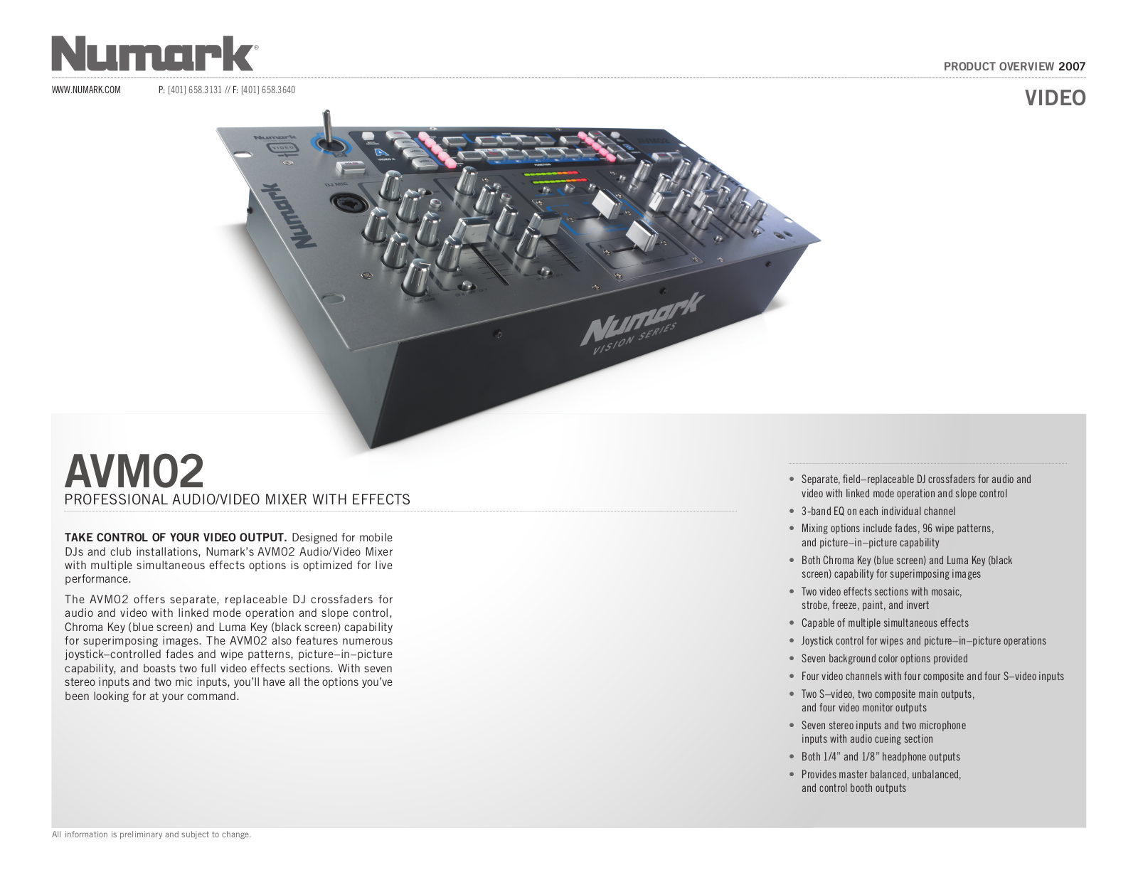 Numark Industries AVM02 User Manual