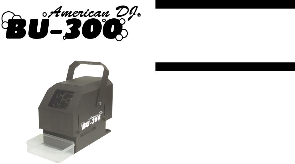 American DJ BU-300 User Instructions