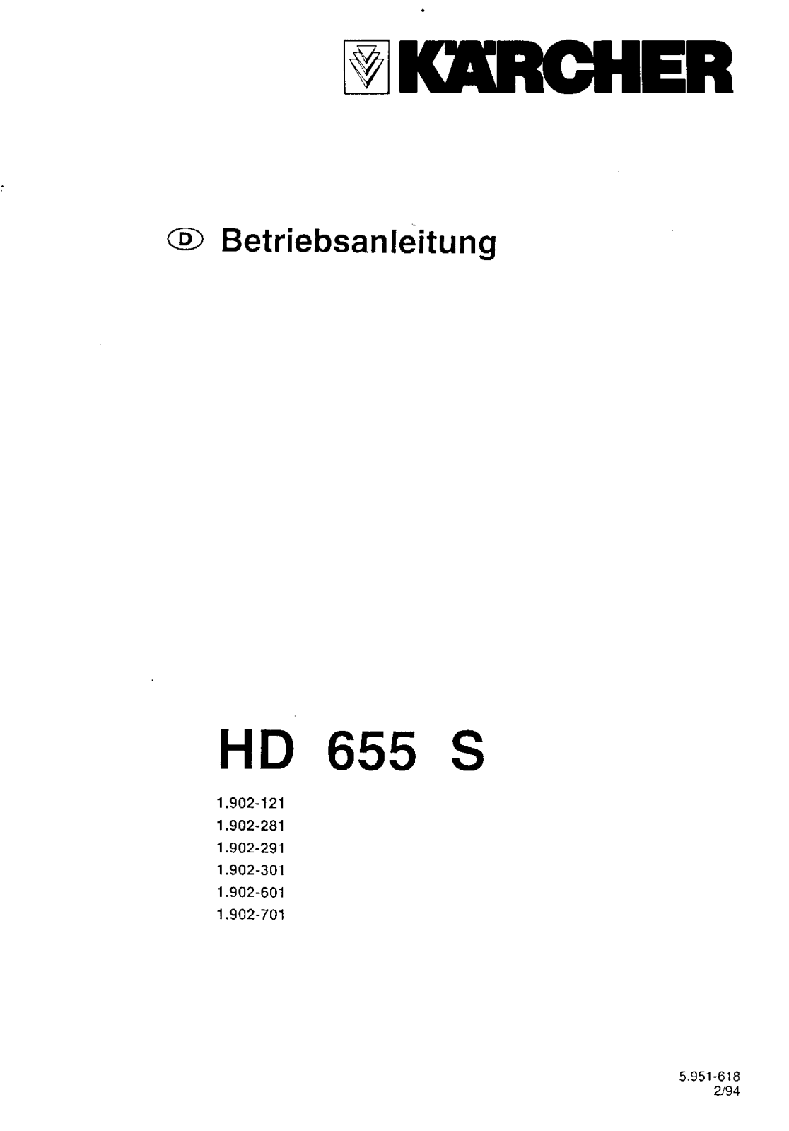 Kärcher HD 655 S User Manual