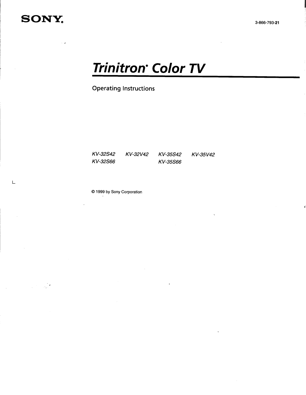 Sony KV-32S66, KV-32V42, KV-35S42, KV-35S66, KV-35V42 Operating Instruction