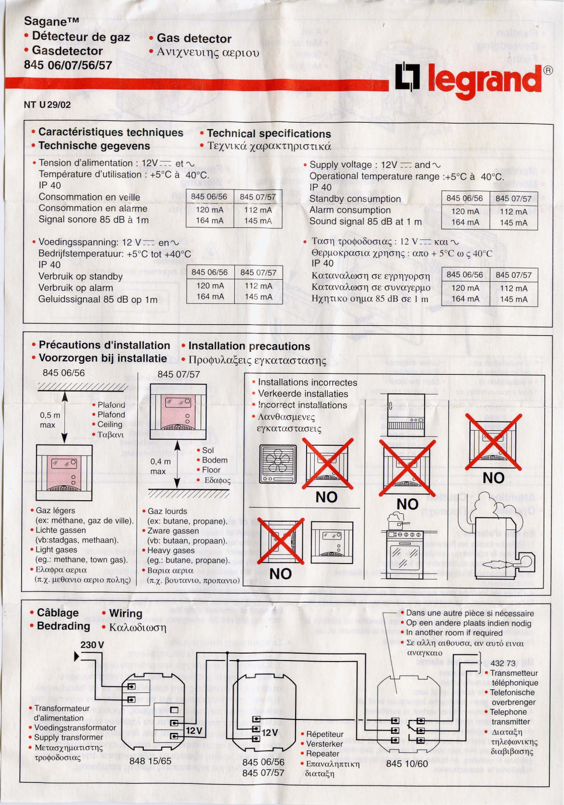 LEGRAND 845 07 User Manual