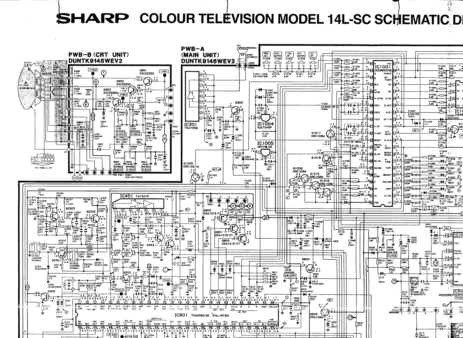 SHARP 14L Schematics