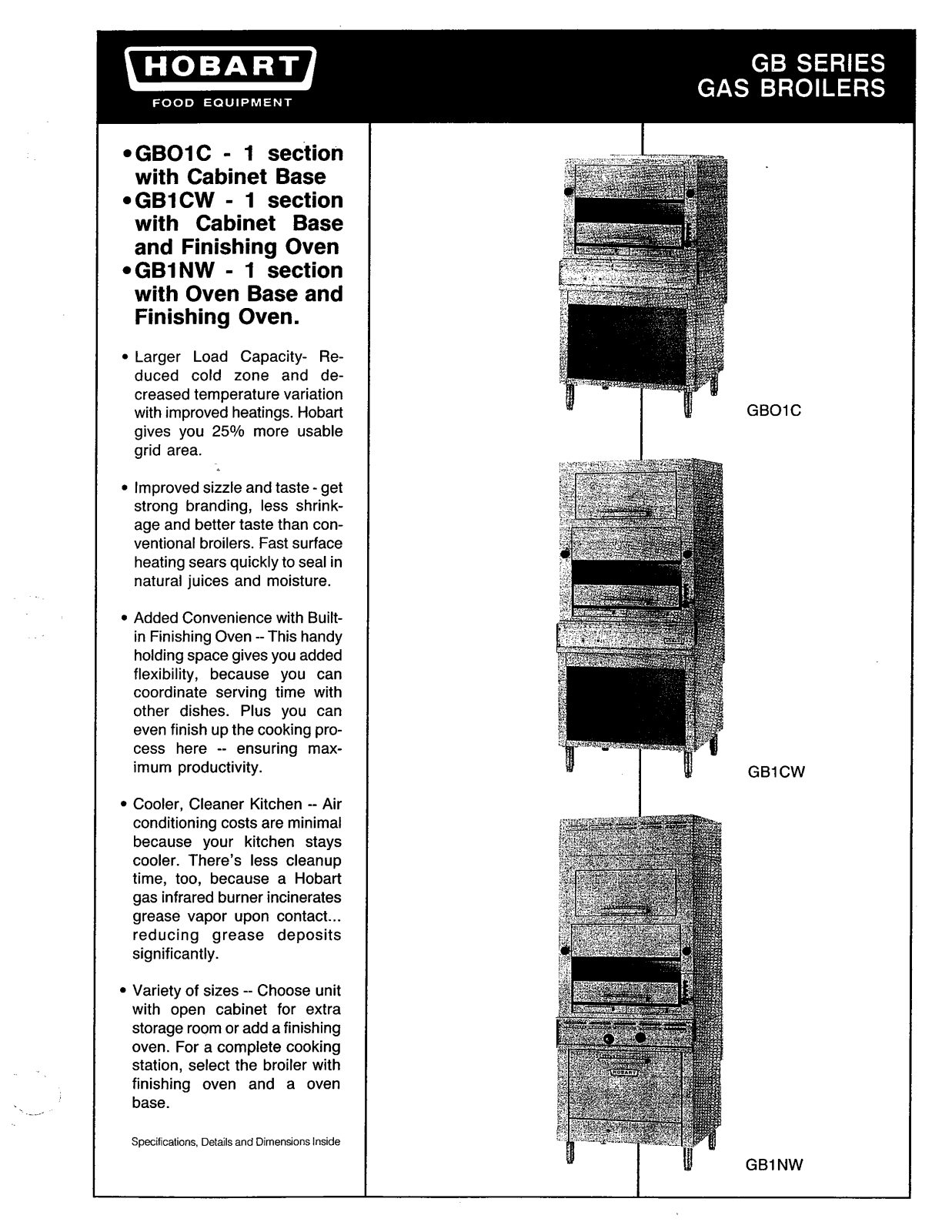 Hobart GB1CW User Manual