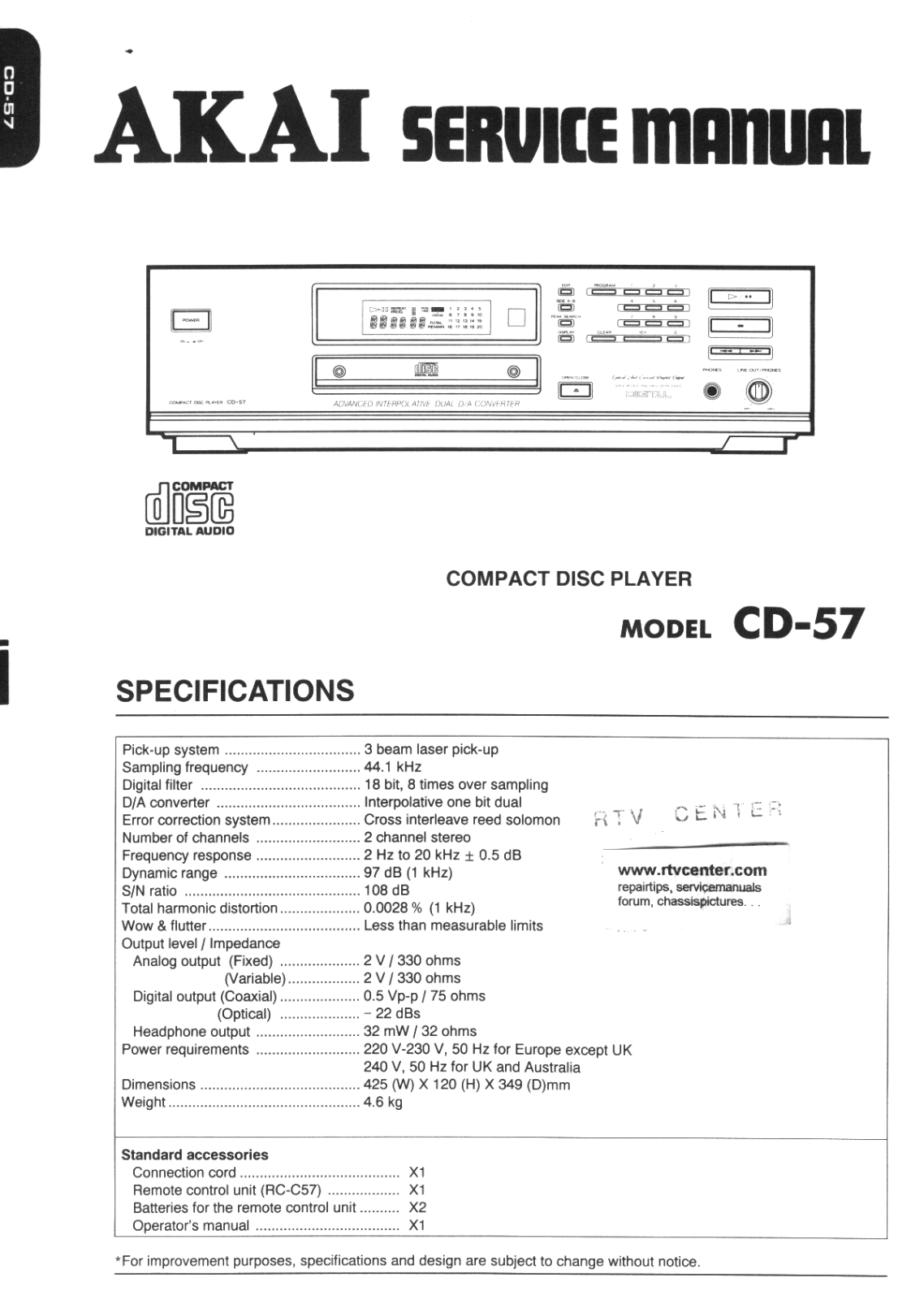 Akai CD-57 Service manual