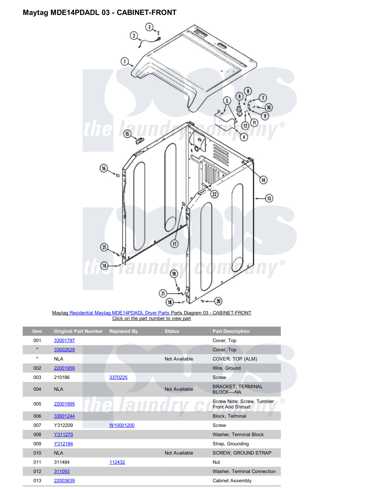 Maytag MDE14PDADL Parts Diagram