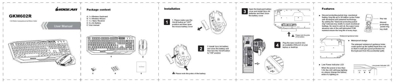 ATEN Technology IOGEAR RXGKM602R, KBGKM602R, MSGKM602R Users Manual