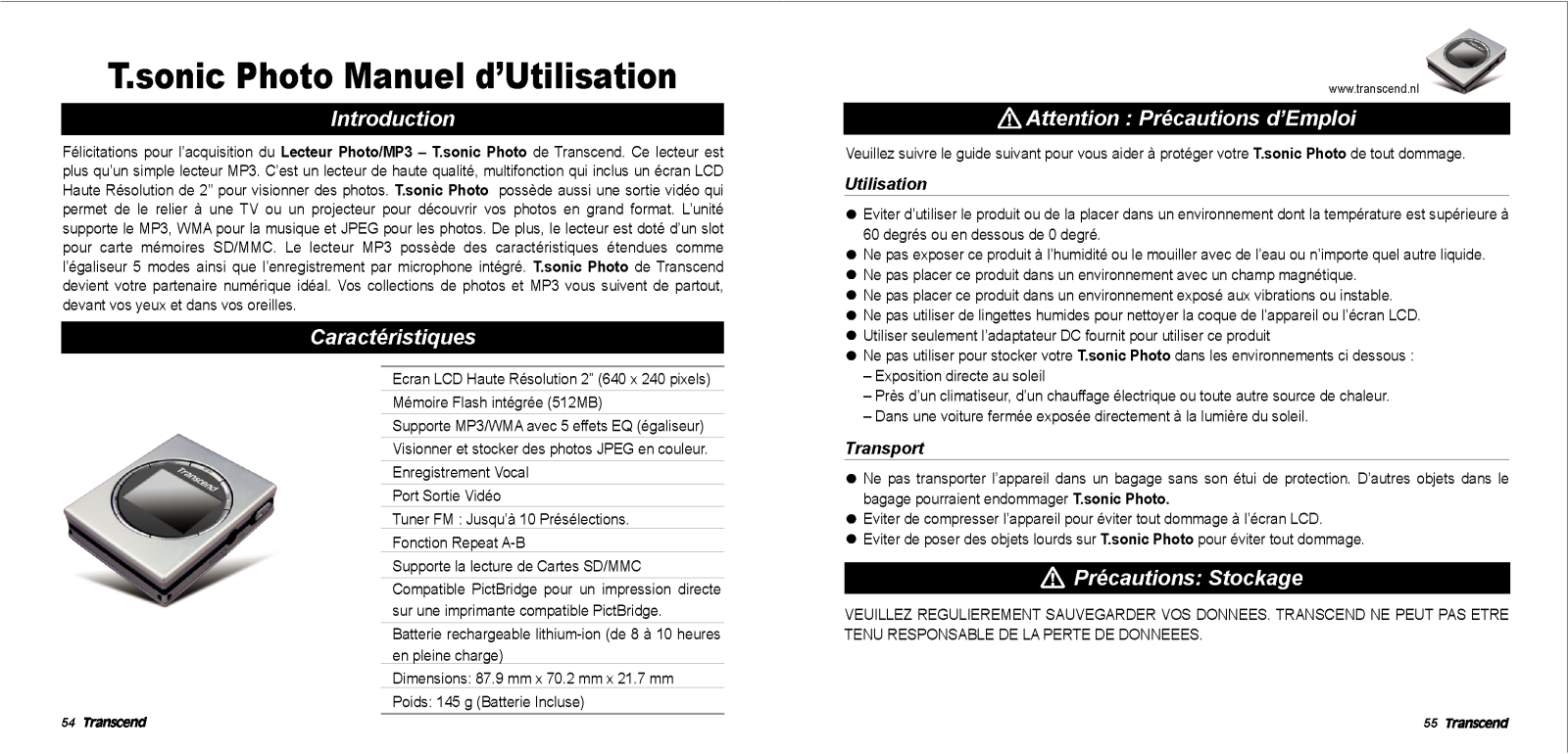 Transcend MP810 User Manual