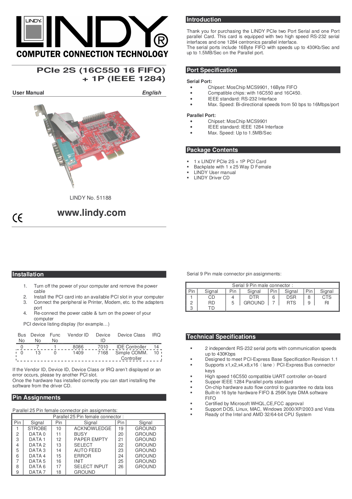 Lindy 51188 User Manual