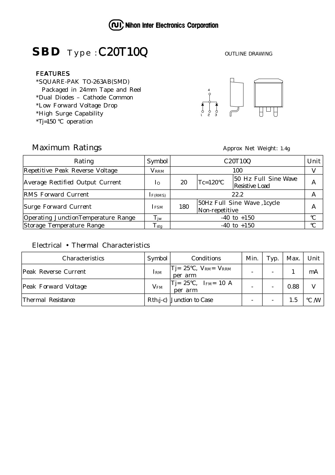 Datasheet C20T10Q Datasheet (NIHON) - ManualMachine.com