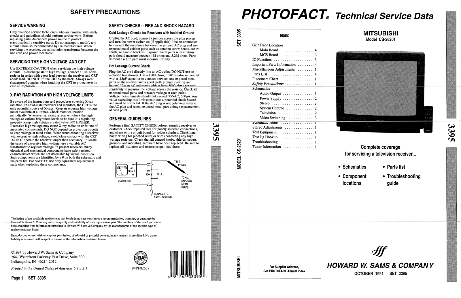 Mitsubishi CS-26201 Service manual