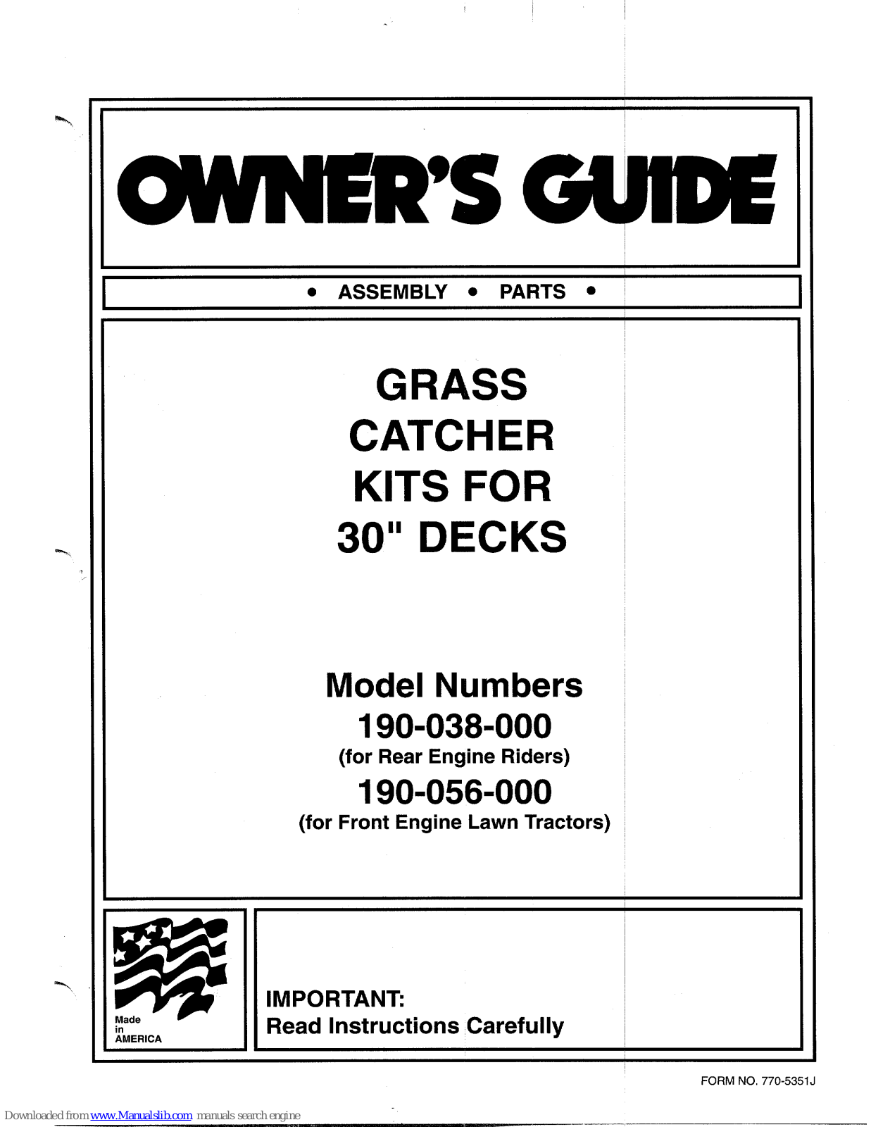 MTD 190-038-000, 190-056-000, 38, 56 Owner's Manual