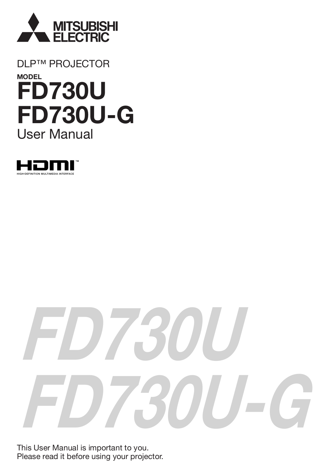 Mitsubishi Electronics FD730U, FD730U-G User Manual