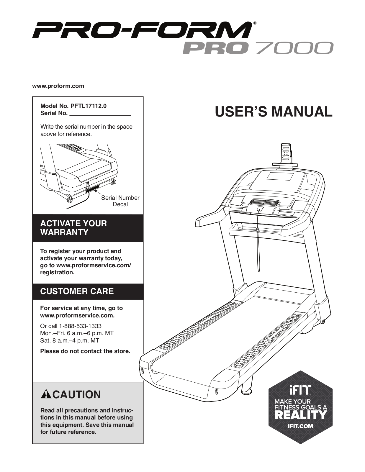 Pro-Form PFTL17112 User Manual