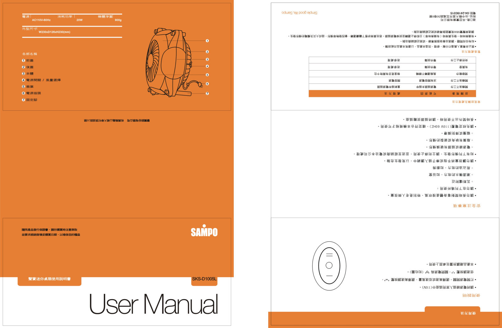 SAMPO SKS-D1005L User Manual