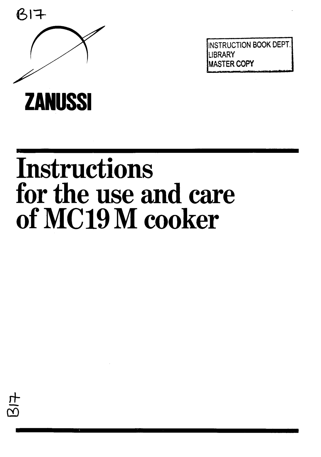 Zanussi MC19M User Manual